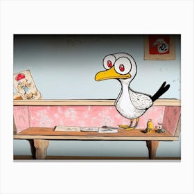 Bird On The Shelf Canvas Print