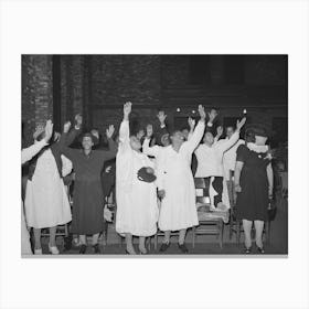 Members Of The Pentecostal Church Praising The Lord, Chicago, Illinois By Russell Lee Canvas Print