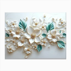 3d Illustration Flowers White Background 2 Canvas Print