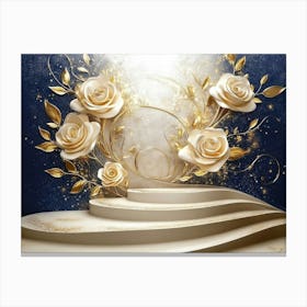 Gold Roses On Stage Canvas Print