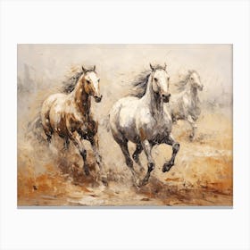 Horses Painting In Chile, Landscape 2 Canvas Print
