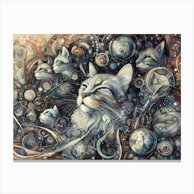 Cats In Space Canvas Print