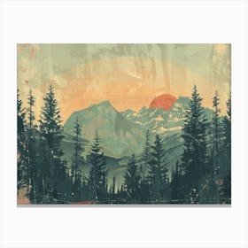 Landscape Retro Illustration 8 Canvas Print