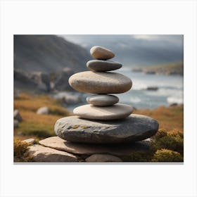 Stone Balance Art Canvas Print