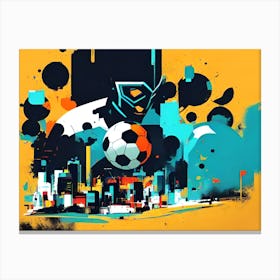 Soccer Player In The City Canvas Print