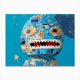 'Egg Monster' Collage Canvas Print