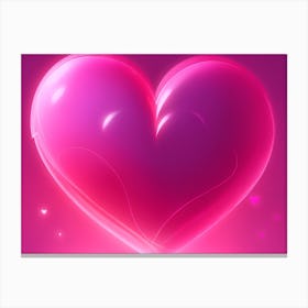 A Glowing Pink Heart Vibrant Horizontal Composition 74 Canvas Print