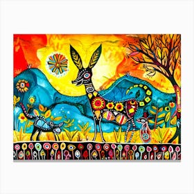 Outback Animals 2 - Motif Batik Deer Canvas Print