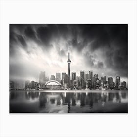 Black And White Photograph Of Toronto Canvas Print