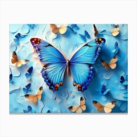 Blue Butterflies 1 Canvas Print