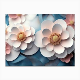 3d Flower with Circles 1 Canvas Print