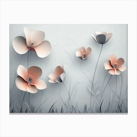 3d Paper Flowers Art Canvas Print