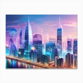 Futuristic Cityscape 16 Canvas Print