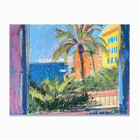 Monaco From The Window View Painting 1 Canvas Print