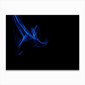 Glowing Abstract Curved Blue Lines 12 Canvas Print