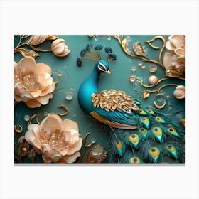 Peacock Wallpaper Canvas Print