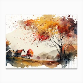 Autumn Landscape With Falling Le Canvas Print