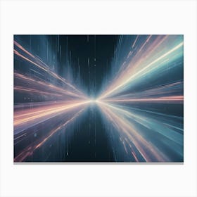 An Abstract Digital Art Piece Featuring A Tunnel Of Light And Energy, With Lines Radiating Out In A Perspective View Canvas Print