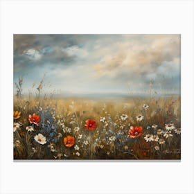 Wildflowers Field Landscape 10 Canvas Print