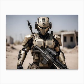 Futuristic robotic Soldier In Uniform 1 Canvas Print