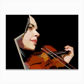 Vintage Woman Violinist Canvas Print
