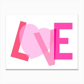 Love Heart Typography Canvas Print