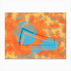 Abstract teal orange painting Canvas Print