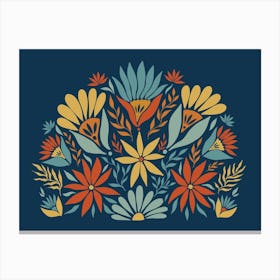 Bohemian Bloom   Blue Canvas Print