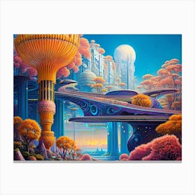 Futuristic City 25 Canvas Print