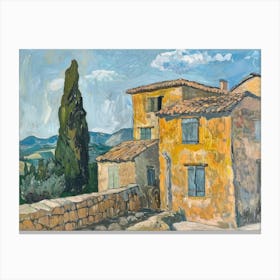 Serene Settlement Painting Inspired By Paul Cezanne Canvas Print