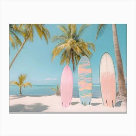 Surfboards On The Beach 4 Canvas Print