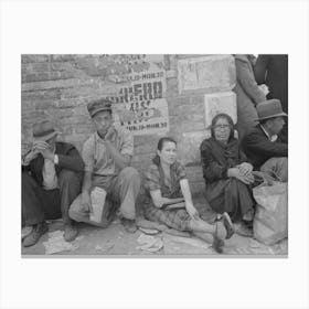 Part Of Commodity Relief Line, San Antonio, Texas By Russell Lee Canvas Print