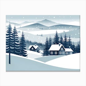 Christmas snow 3 vector art Canvas Print