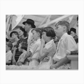 Group Of People Watching Magician, State Fair, Donaldsonville, Louisiana By Russell Lee Canvas Print