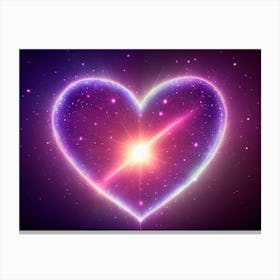A Colorful Glowing Heart On A Dark Background Horizontal Composition 7 Canvas Print