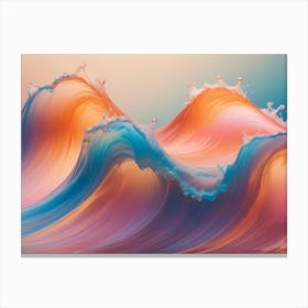 Abstract 3d Rendering Of Colorful Waves With A Vibrant, Liquid Like Appearance Canvas Print