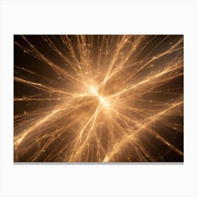 Abstract Image With Glowing, Golden Lines Radiating From A Central Point, Resembling A Cosmic Explosion Or Energy Field Canvas Print