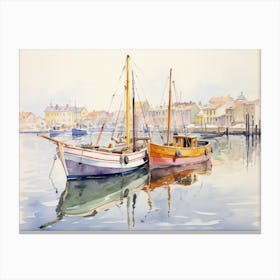 Two Boats In The Harbor Canvas Print