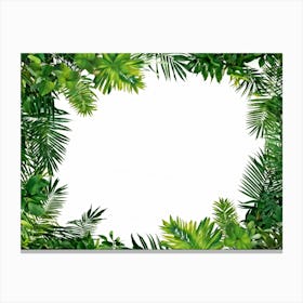 Tropical Leaves Frame 2 Canvas Print