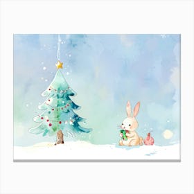 Watercolor Christmas Background 1 Canvas Print