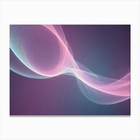 A Pink And Blue Abstract Wave On A Dark Background Canvas Print