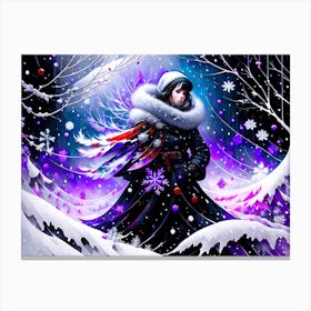 Girl In The Snow Canvas Print