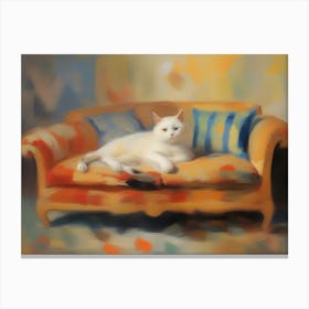 Cat On A Couch Canvas Print