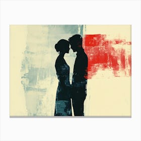 Silhouette Of A Couple 1 Canvas Print