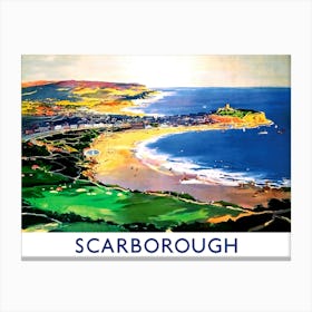 Scarborough Coast, Vintage Travel Poster Canvas Print