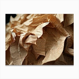 Crinkled Paper Featuring An Array Of Textured Patterns And Pronounced Creases Macro Photography Hi (4) Canvas Print