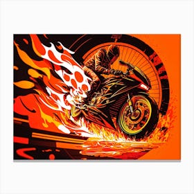 Fire Motorbike Canvas Print