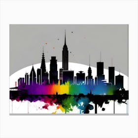 Rainbow City Skyline 5 Canvas Print