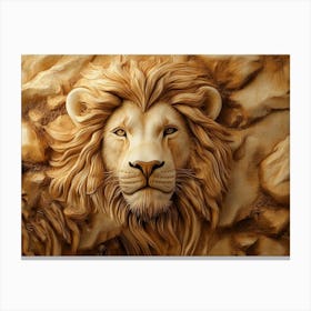 Lion Head Carving 2 Canvas Print