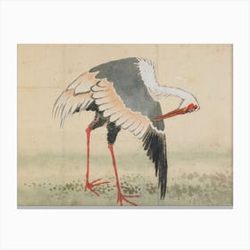 Crane, Katsushika Hokusai Canvas Print